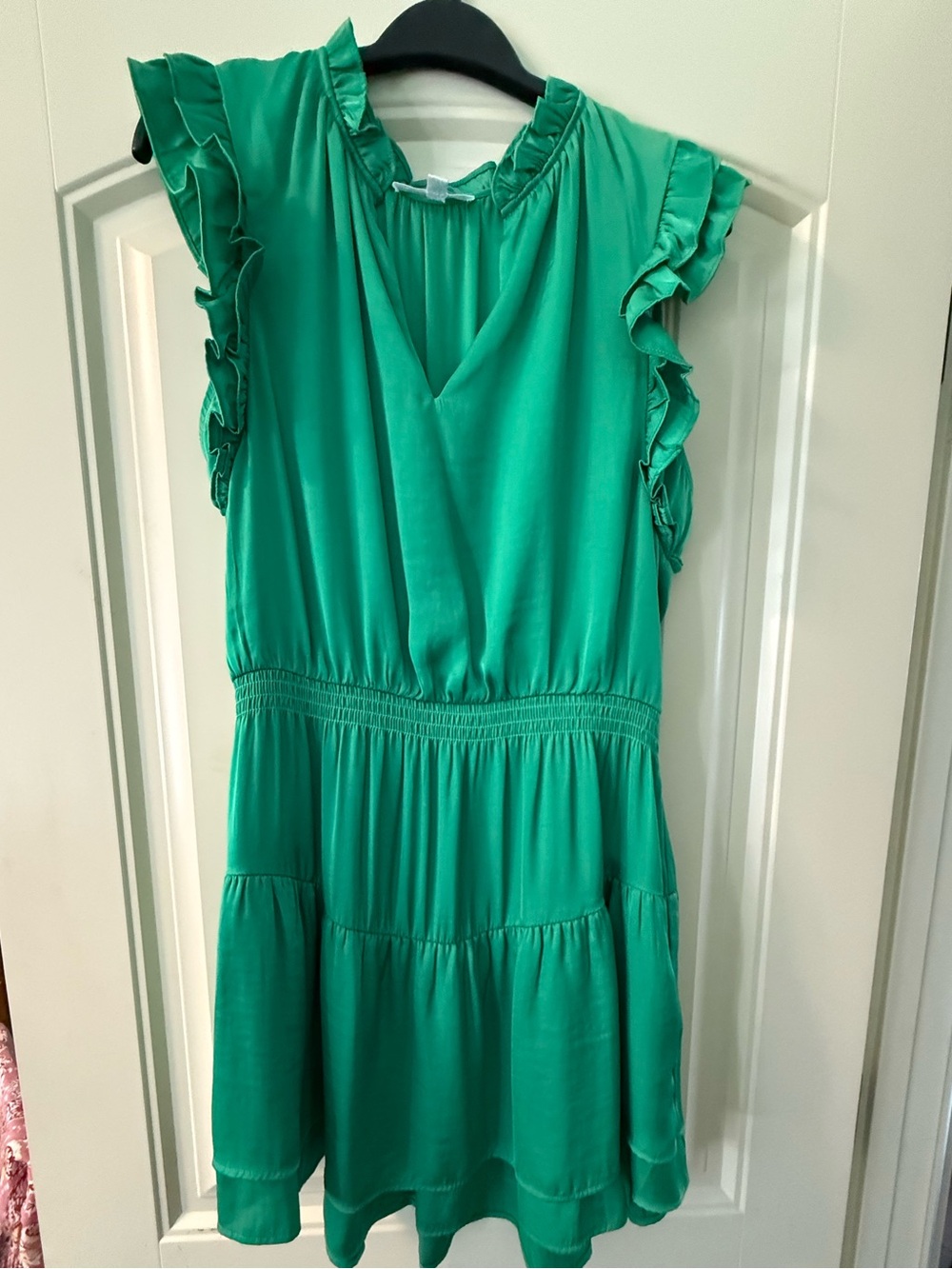 Women’s Steve Madden Ruffle Sleeve Emerald GreenTiered Dress